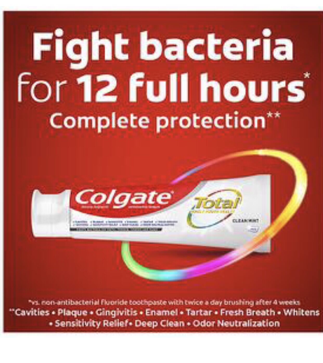 Colgate Toothpaste Clean Mint 4.8oz Toothpaste Fights Bacteria on Teeth