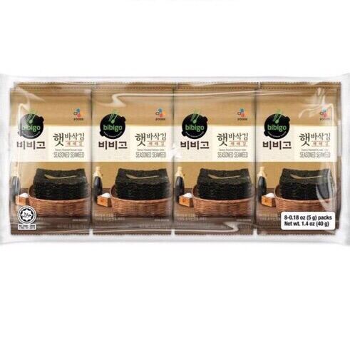 CJ Bibigo Savory Roasted Korean-style Seasoned Seaweed 5g X 8pcs ...