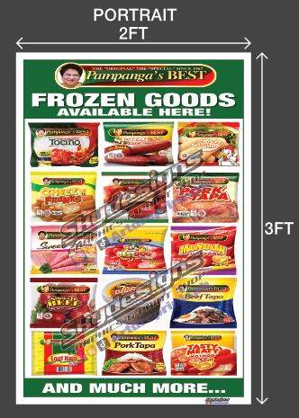 TARPAULIN PRINT FROZEN GOODS GREEN SAME LAYOUT. 
