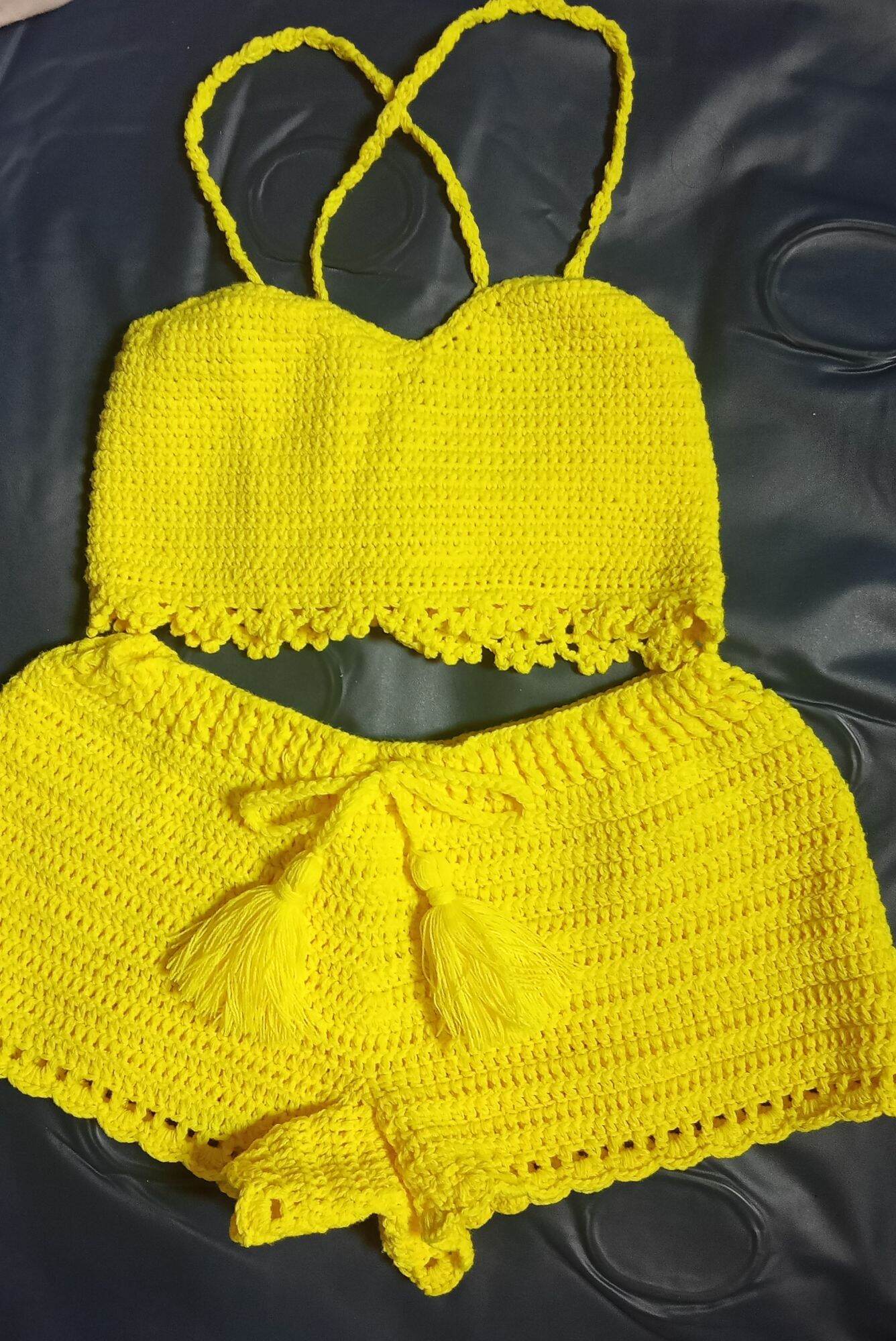 hand made crochet top and shorts set Lazada PH