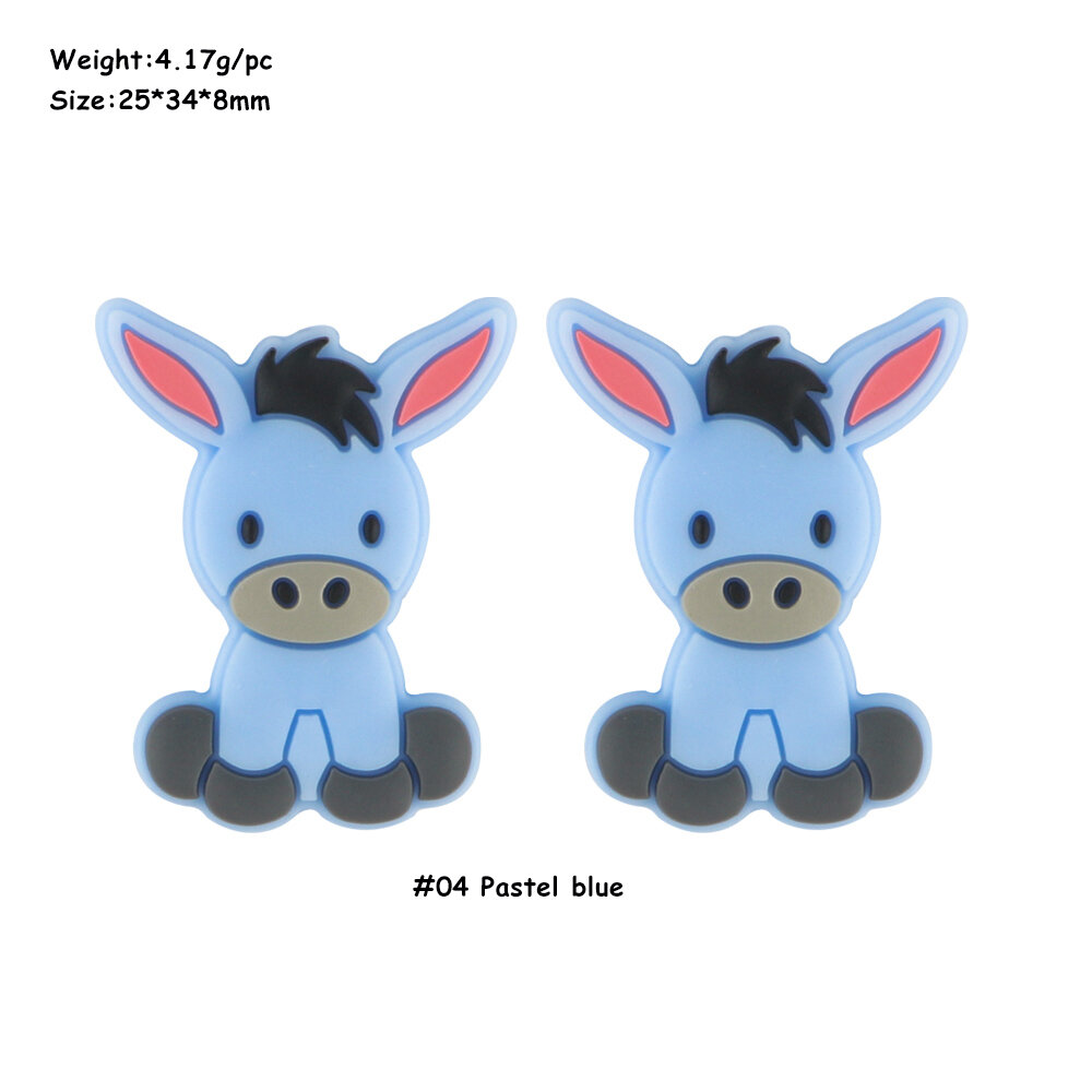5Pcs Silicone Beads Dog/Donkey Animal Bead DIY Accessories For Pens Bracelet Necklace Keychain