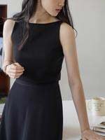 HUOLISI | French Vintage Striped Sleeveless Slim Fit Tank Crop Top Women