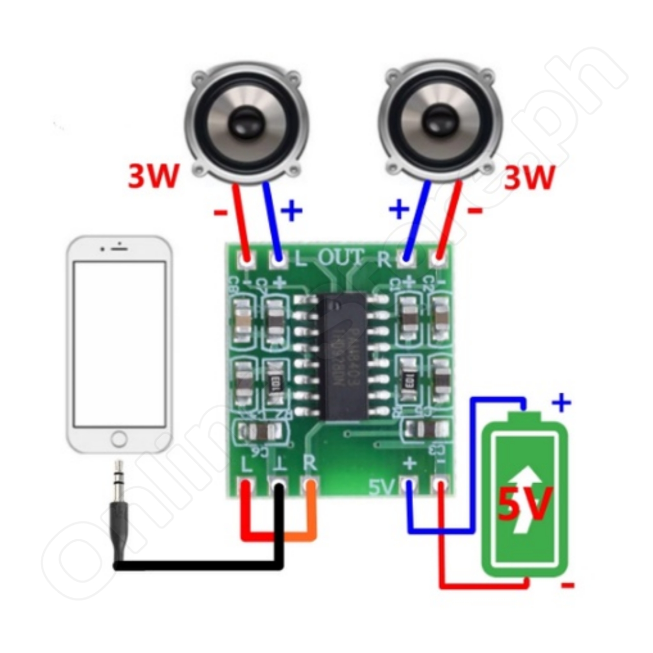 5PCS PAM8403 | Mini Audio Amplifier Module Board 2×3W