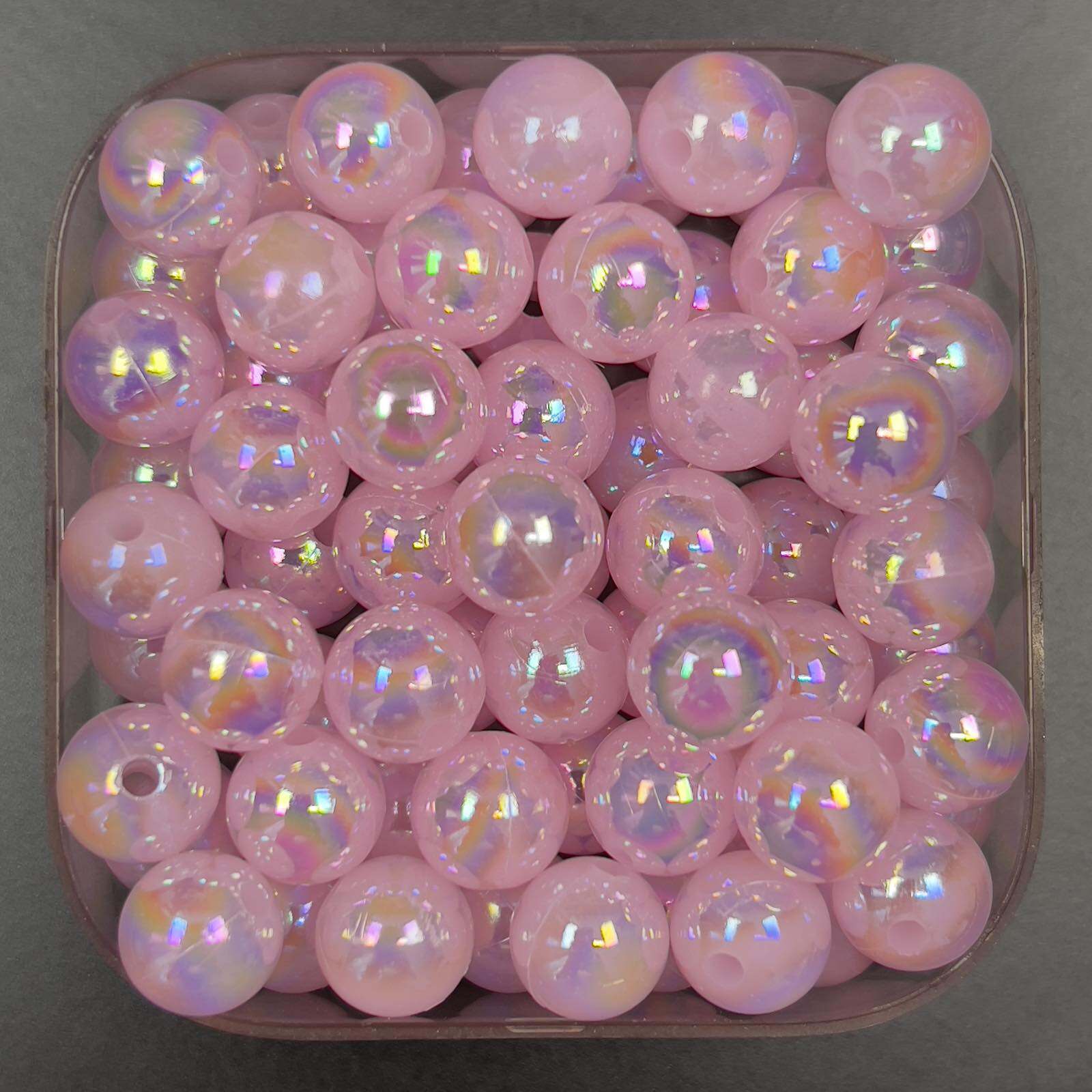Veeds 30 Pcs Round Pink Bead 10mm Macaroon Rainbow DIY Beads Art and Craft