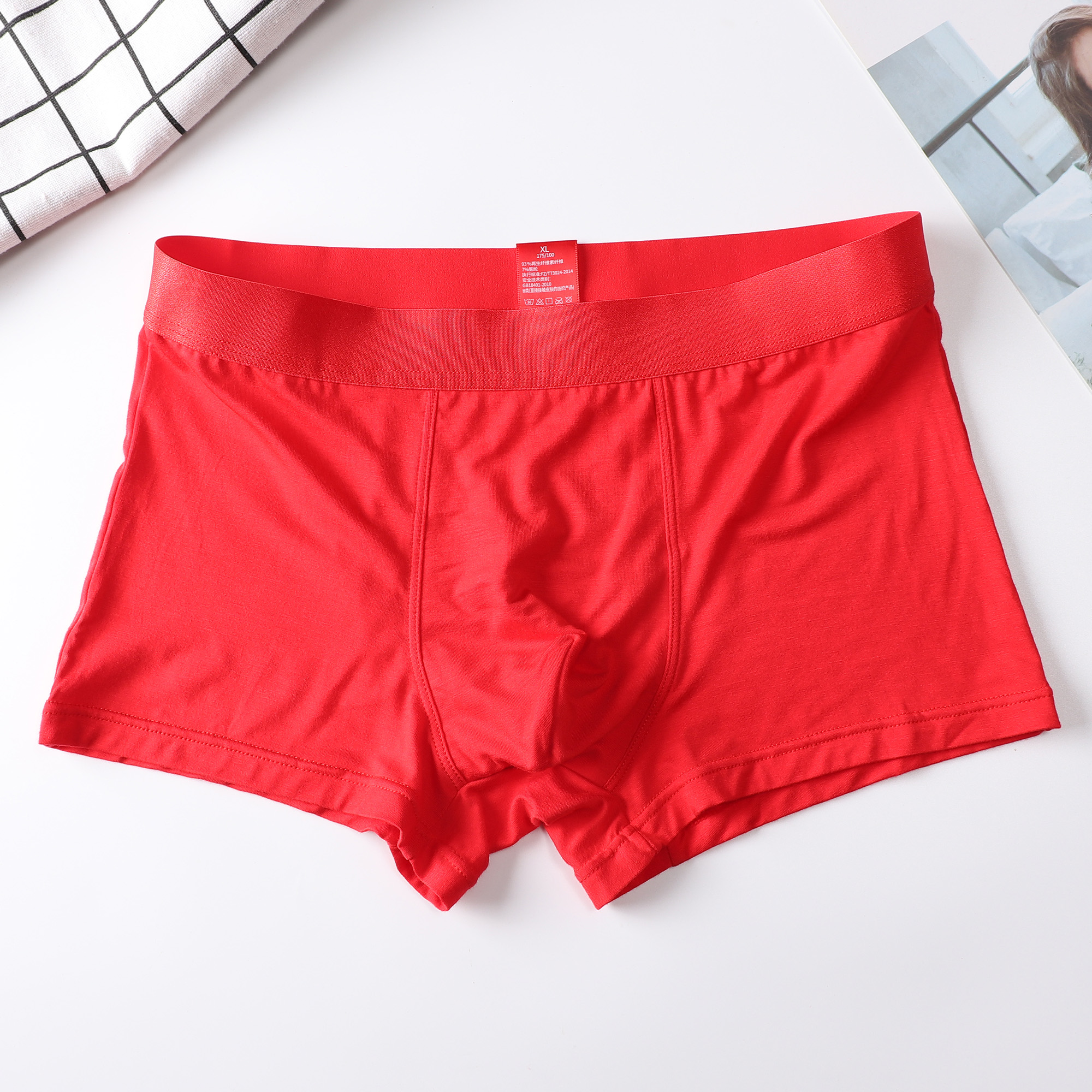 Red Underpants Men's Year of Fate Red Wedding Festive Lucky Men's Boxer ...