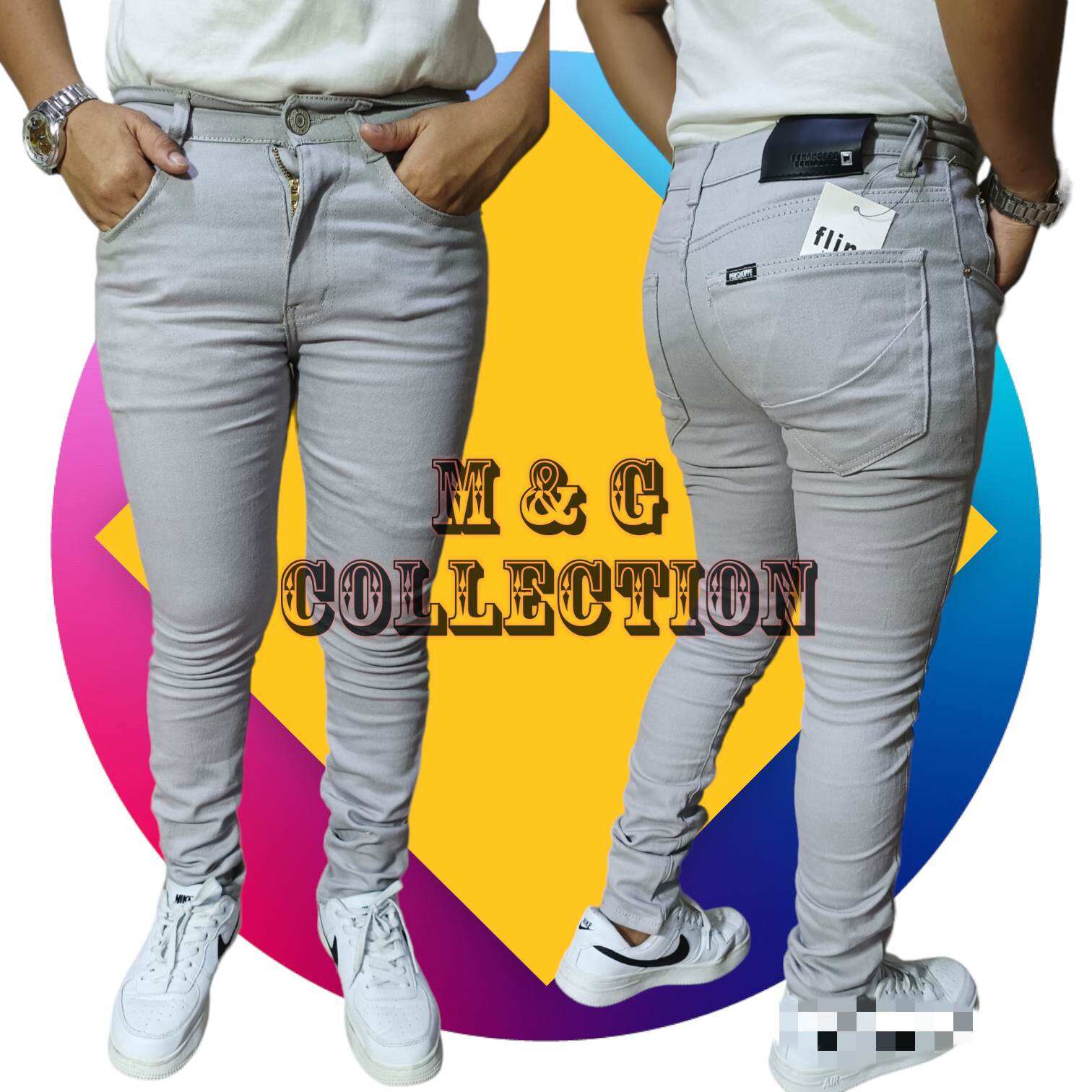 Penshoppe Cream Stretchable Cotton Jeans Pants For Men