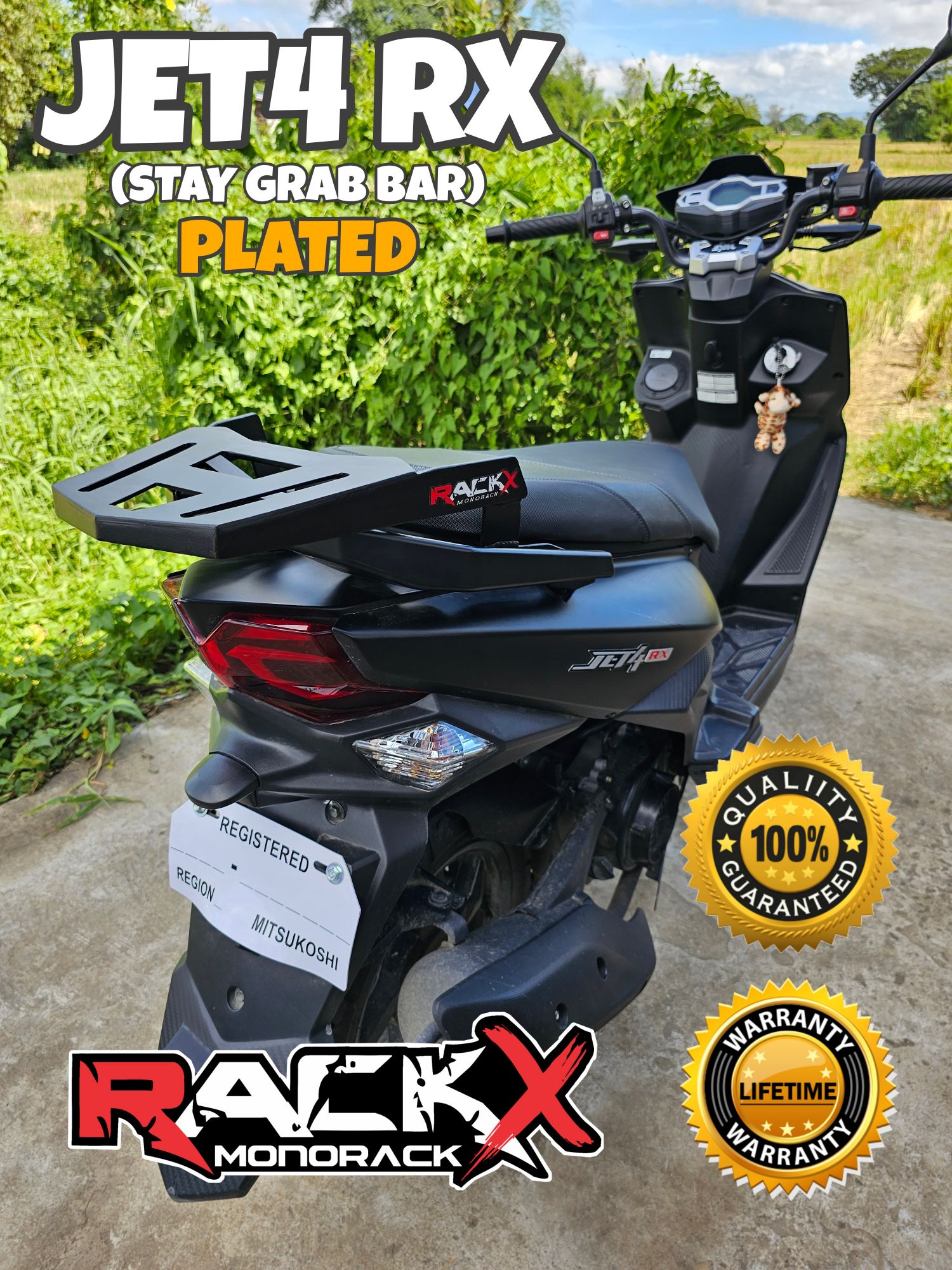 RACK X MONORACK FOR MIO GEAR 125 (STAY GRAB BAR)