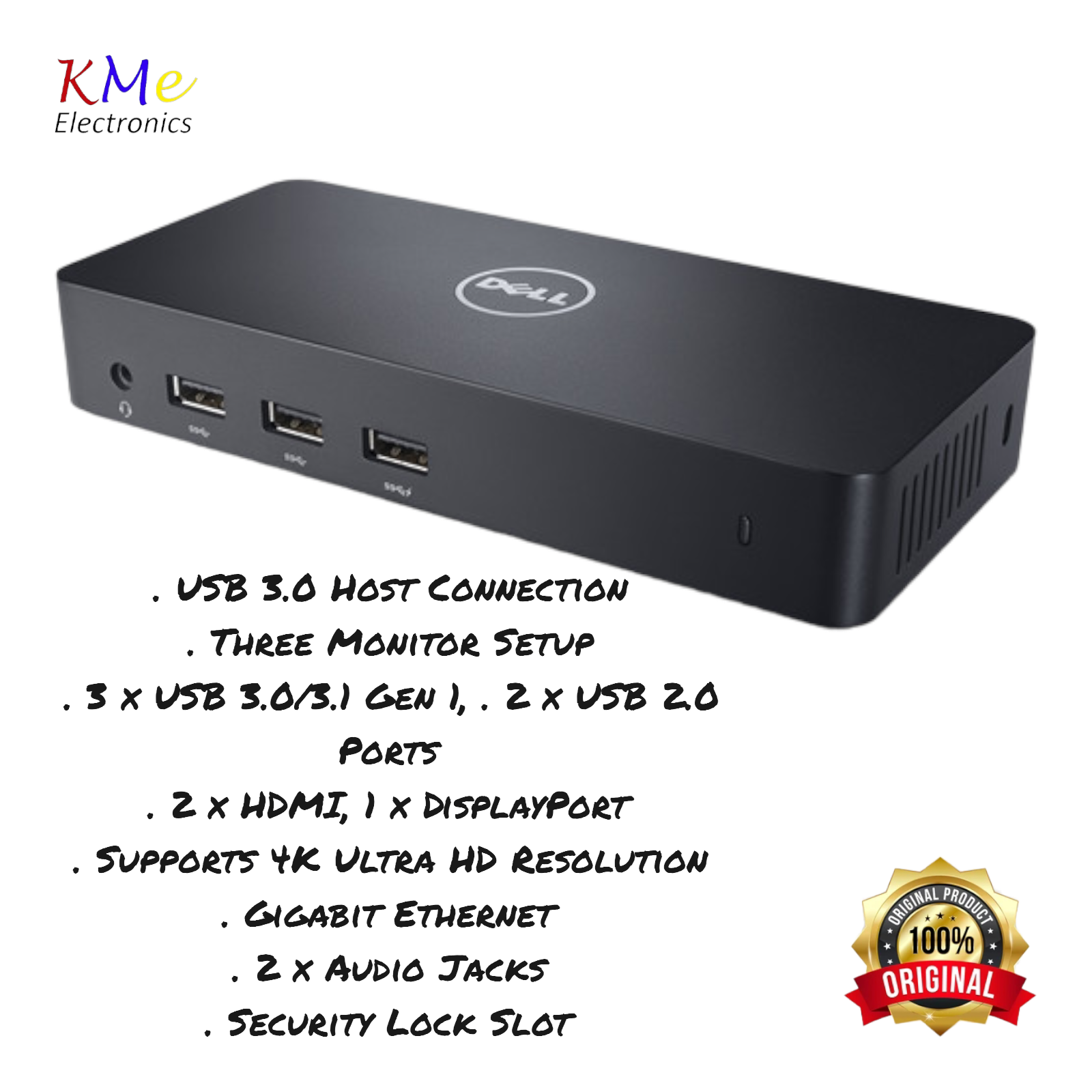 [TOP SELLER] Original Dell D3100 Docking Station - Dell D3100 USB Hubs Docking Station, Dell Docks With AC Adapter, Dual Monitor, Laptop Docking Station, Docking Station Dell (Refurbished). 