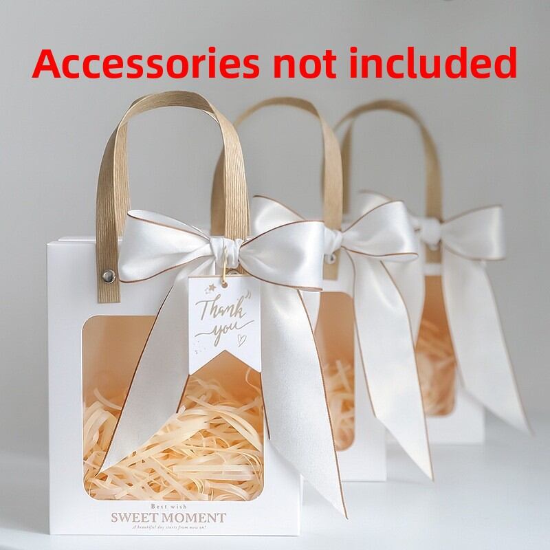 Transparent Handheld Gift Bag Wedding Favor Empty Paper Box Open Window Design Birthday Small Gift Packaging Customizable