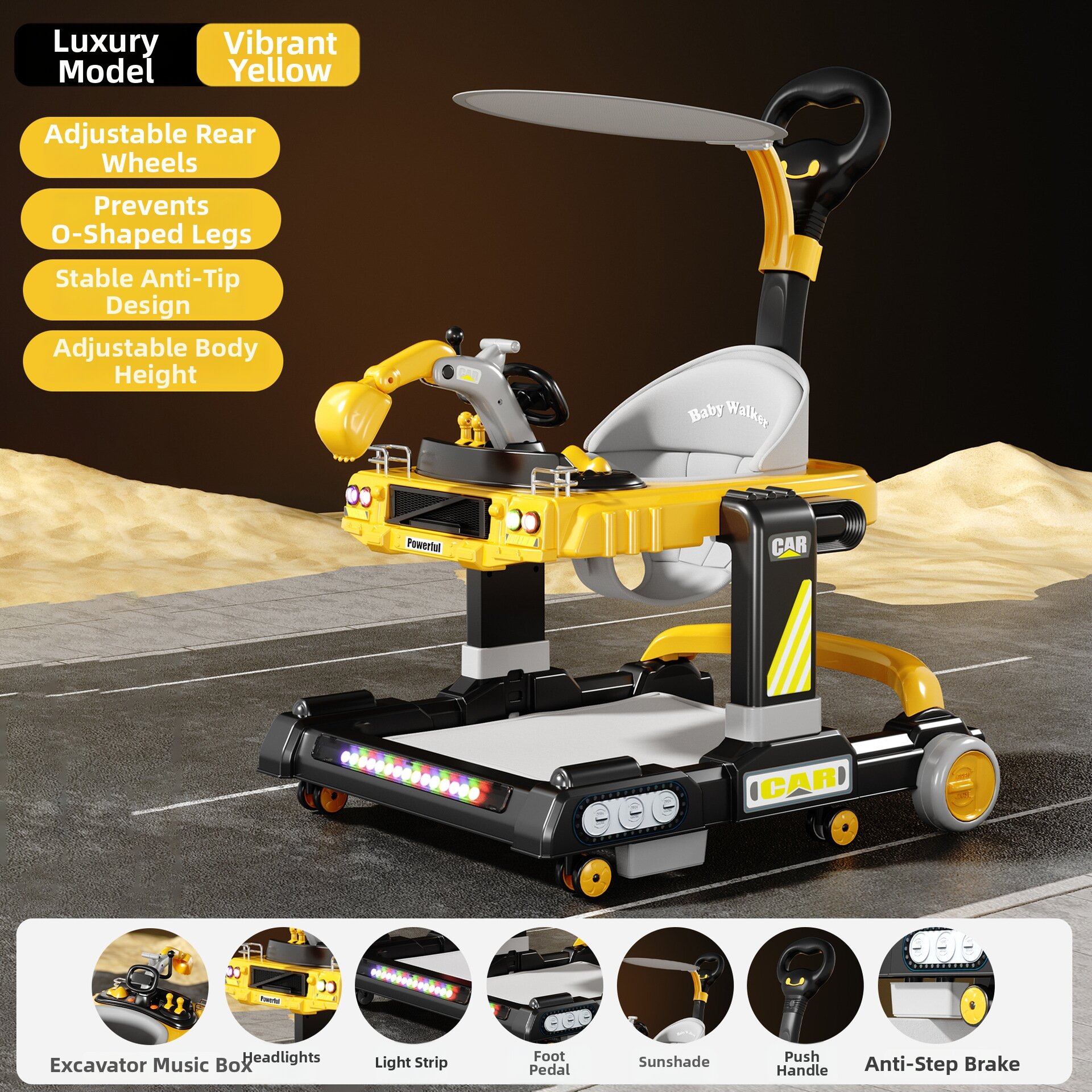 ROMADA | O-Leg Prevention Multifunction Foldable Baby Walker