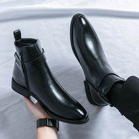 NUDANLAI | Mens Autumn New Sharp Toe High Ankle Martin Boots