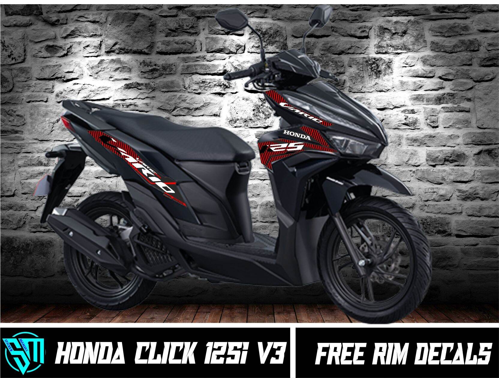 Honda Click 125i v3 stock decals custom design Custom Design