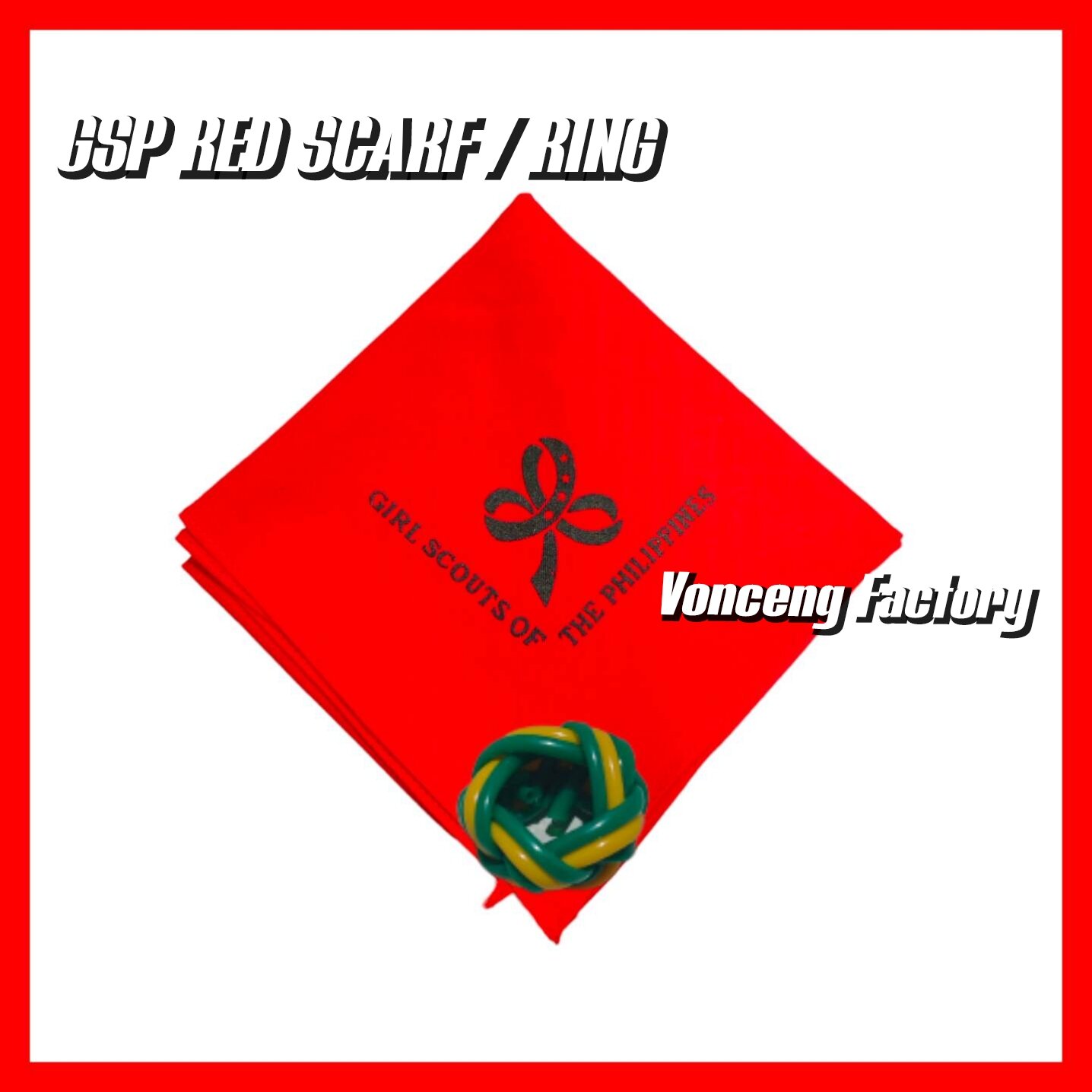 GIRL SCOUT SCARF WITH RING// GIRL SCOUT OF THE PHILIPPINES