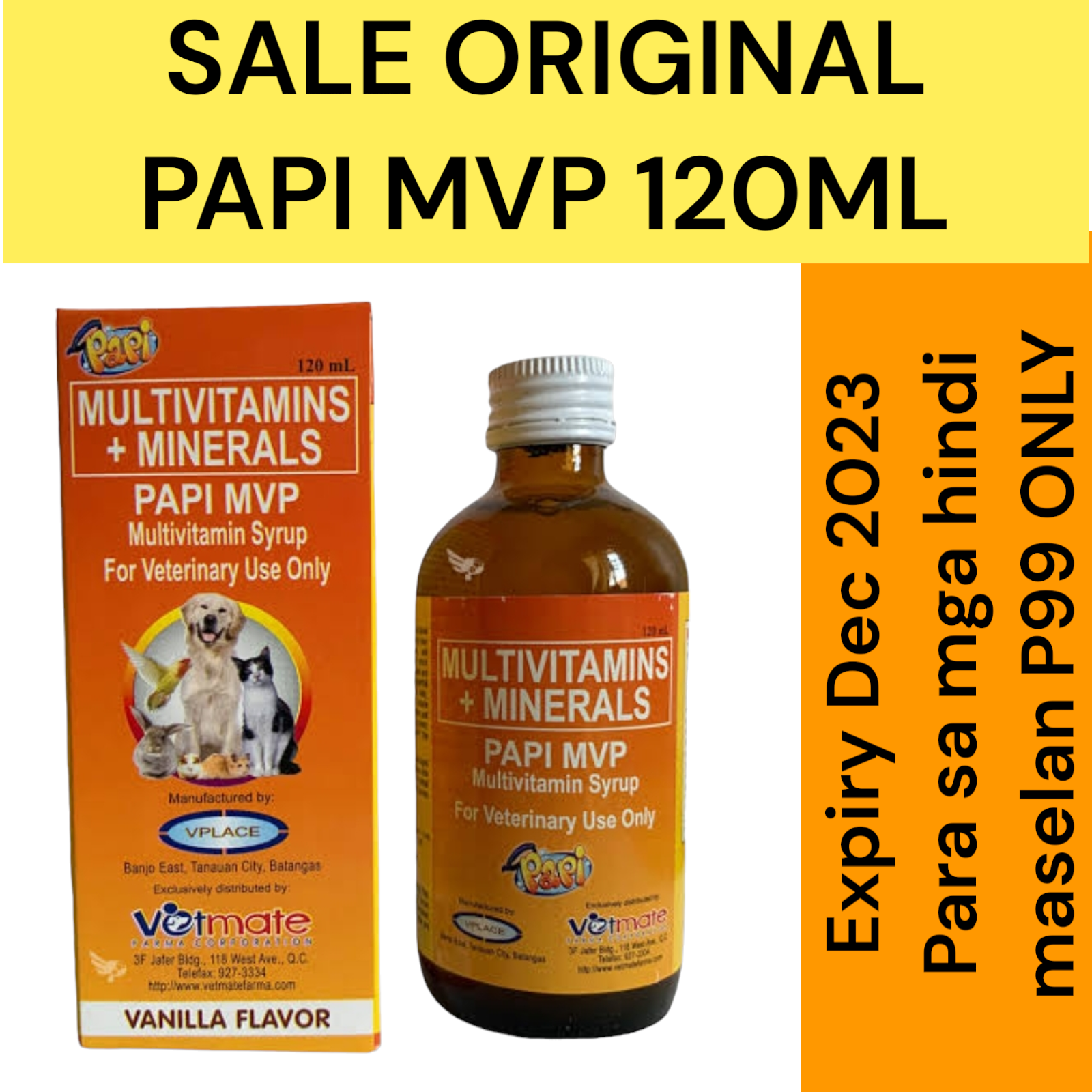Original PAPI MVP Multivitamins 120ml Expry December 2023 para sa mga ...