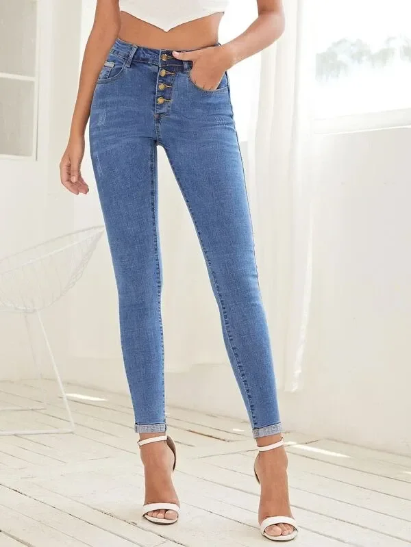 Button Fly Skinny Jeans Random Design Lazada Ph 3885