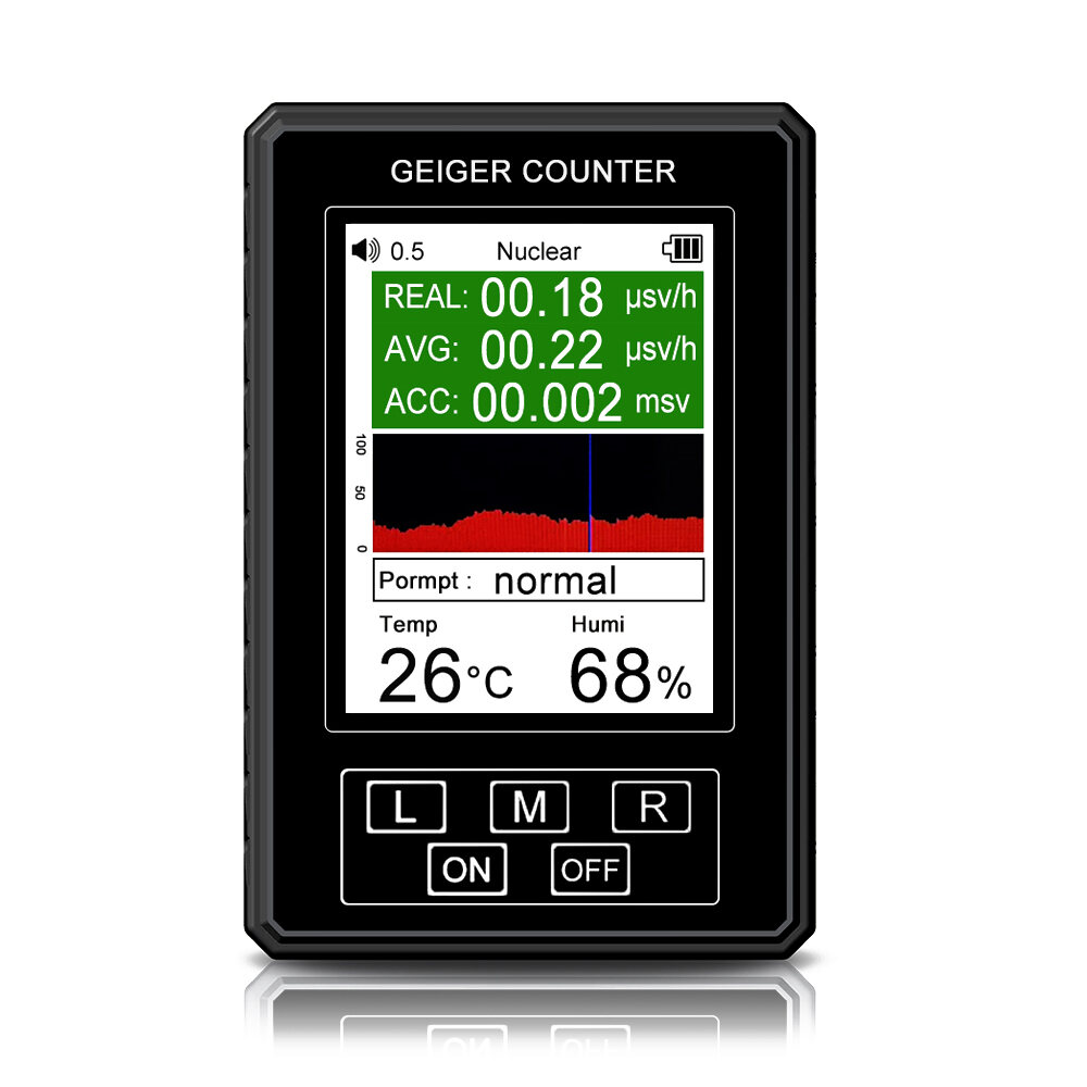 Upgraded Nuclear Radiation Detector Geiger Counter Radioactive X γ β Ray Tester Thermohygrometer Emf Meter Radiation Dosimeter