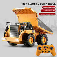 2.4G Alloy Remote Control Dump Truck Excavator Bulldozer Engineering Vehicle 9 Channels RC Trucks Model Childrens Toy Kids Gift