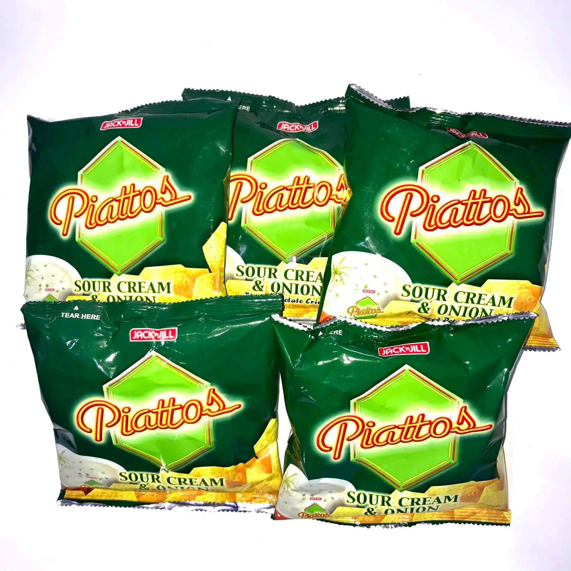 5 Packs of Piattos Sour Cream and Onion (40g)