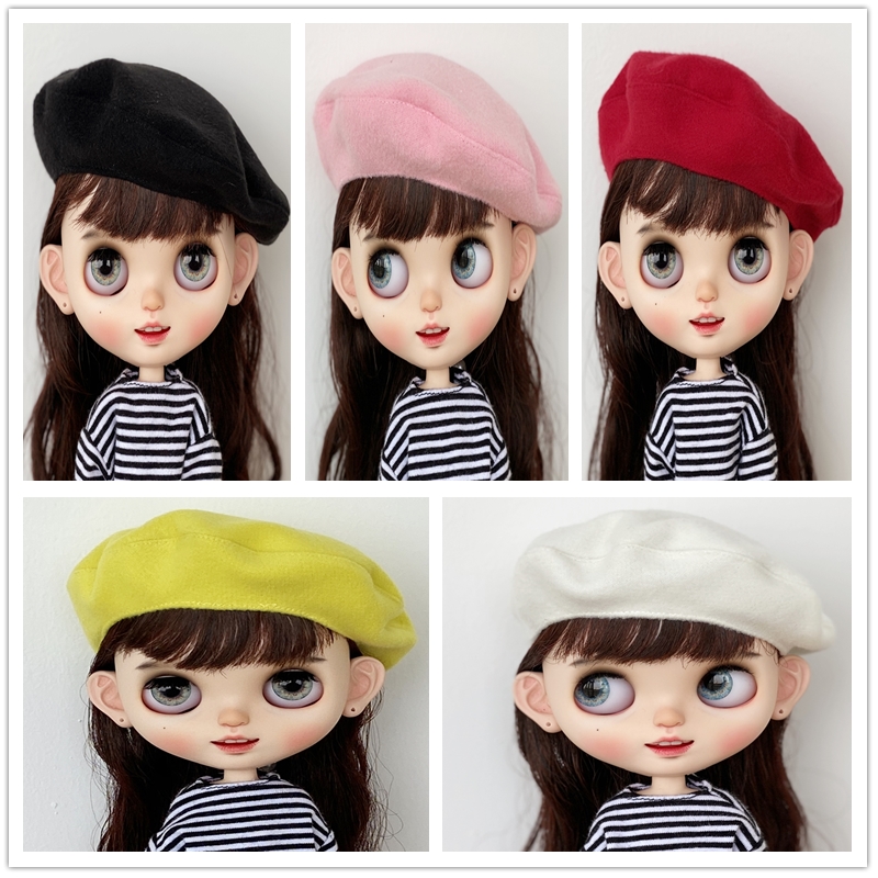 Blythe jeans-overall hat Casual simple beret set for Blythe dolls,