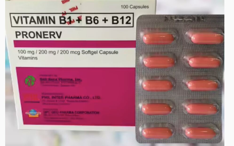 VITAMIN B1, B6, B12 (PRONERV) SOFTGEL CAPSULE 1 box 100 capsules Lazada PH
