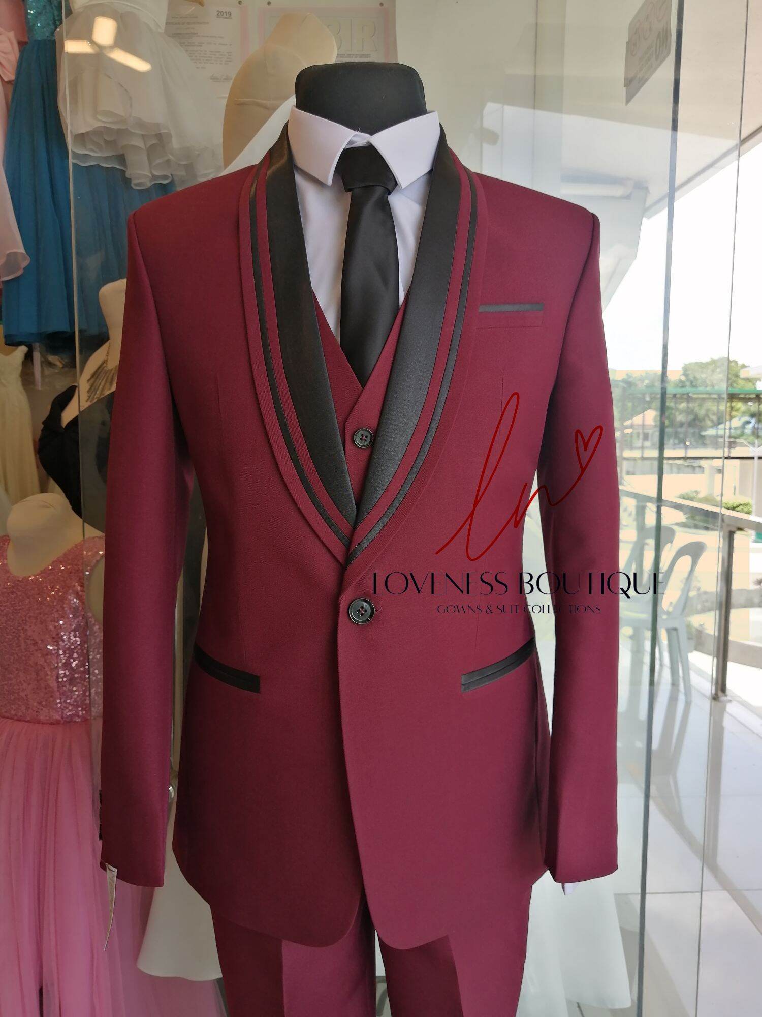 Armani burgundy clearance suit