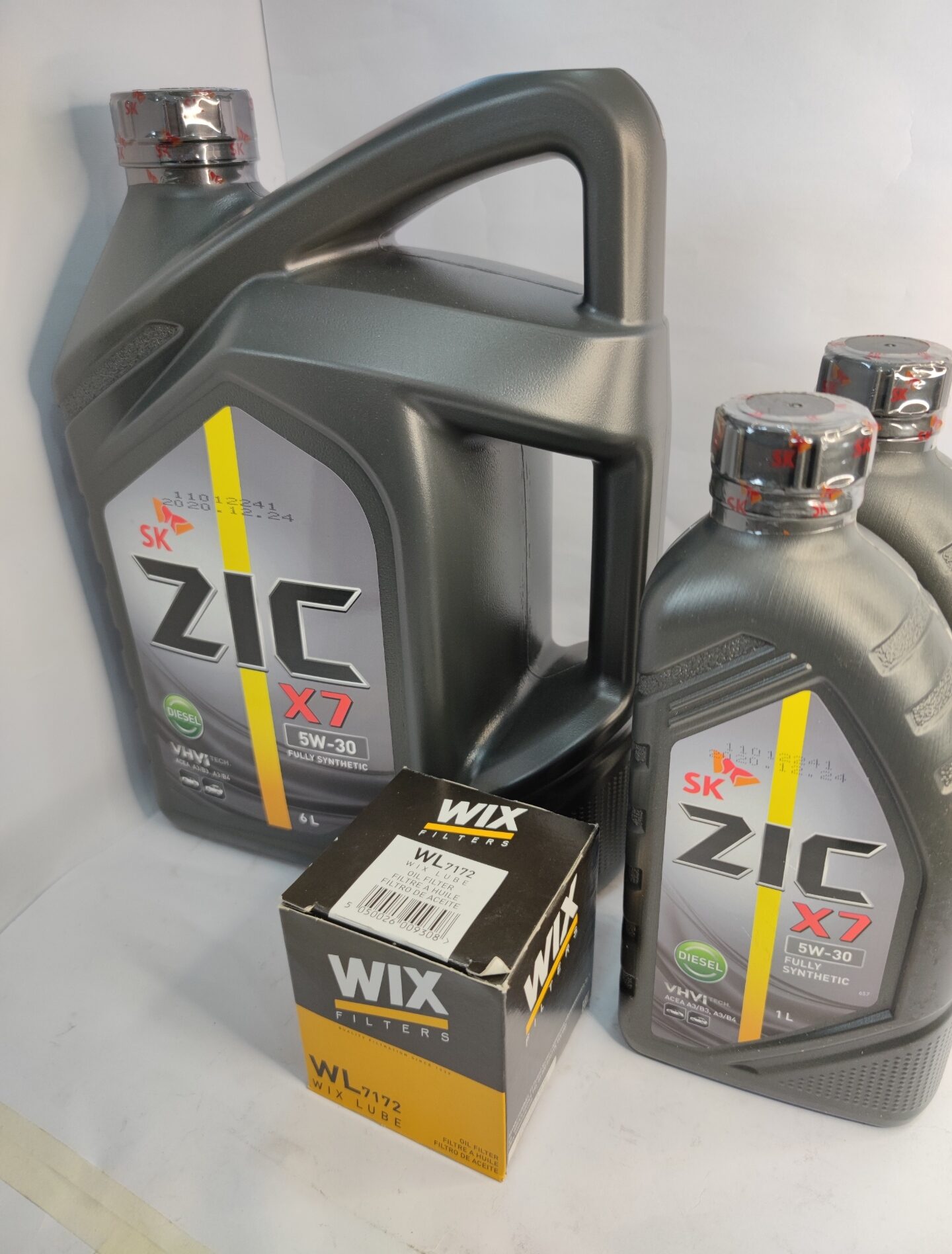 Zic X7 5w30 Diesel Fully Synthetic 8L With Wix filter for Toyota Diesel ...