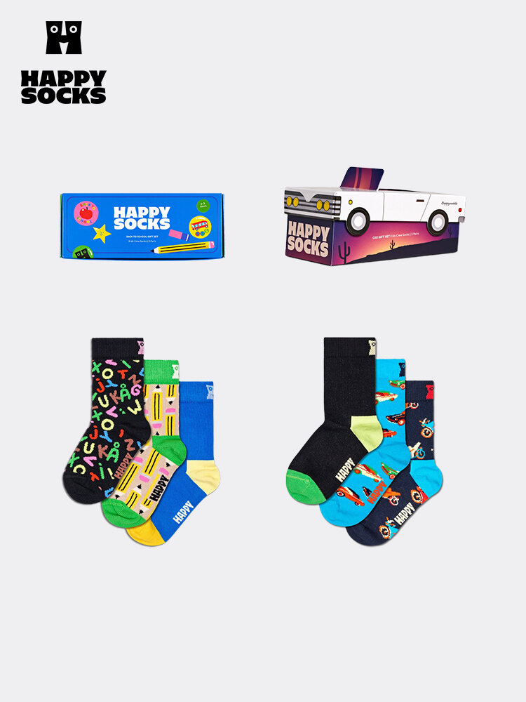 Happy Socks | Autumn Spring Stylish Boxed Crew Socks 3 Pairs - Brand Happy Socks Presyo 1,867 Piso*Libreng Shipping
