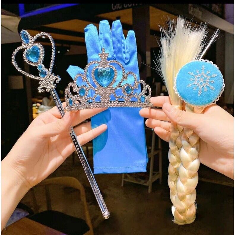 Set Accessories frozen Elsa rhinestone crown wand hairpiece gloves set costume accessories fashion design Lazada PH