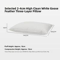 SNOWMAN | White Goose Down Pillow 95% Feather Fill Neck Support Three Layer Design