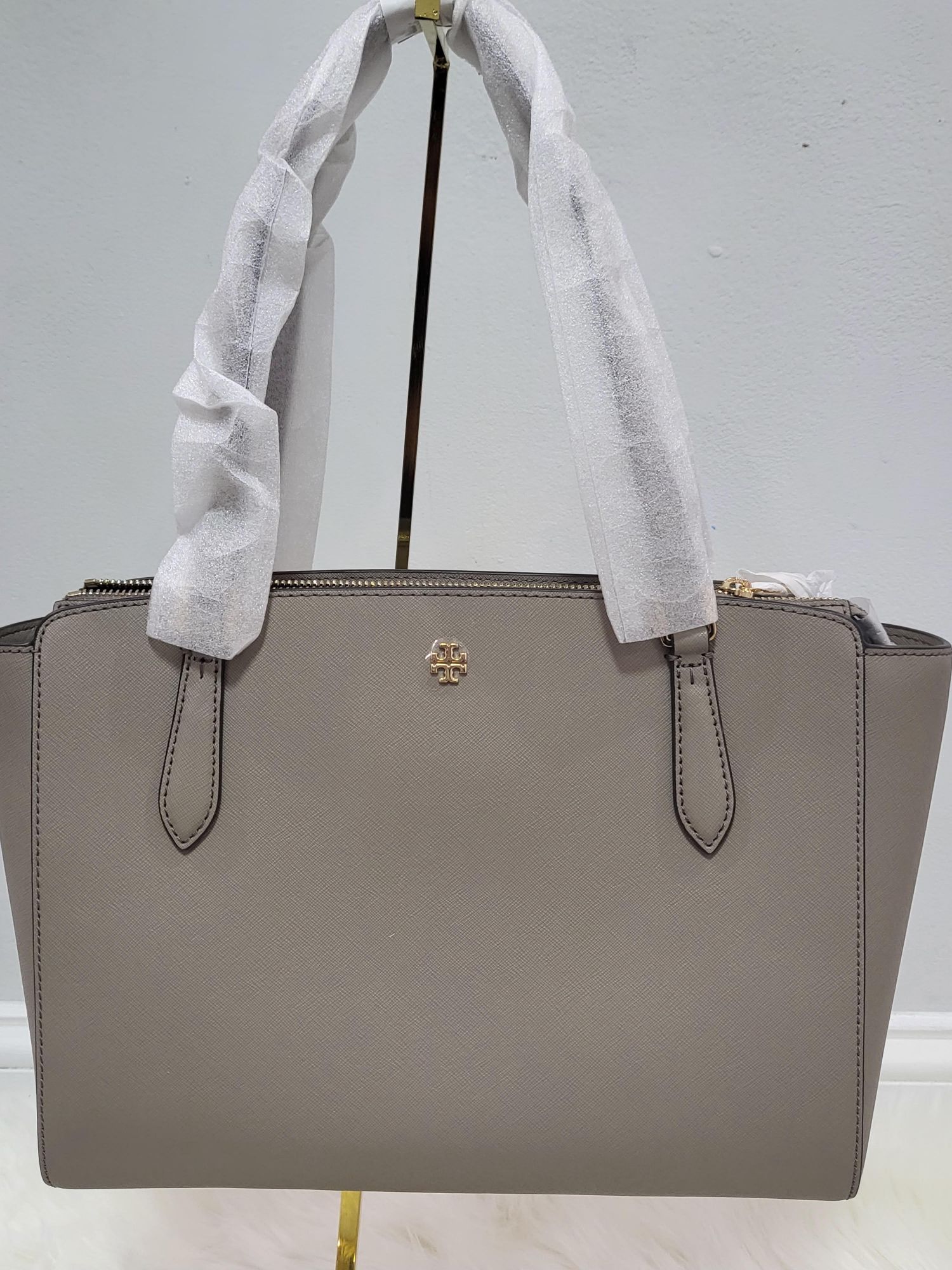 Tory Burch Tote Bag Emerson Mini Top Zip Tote 2way Brown Leather