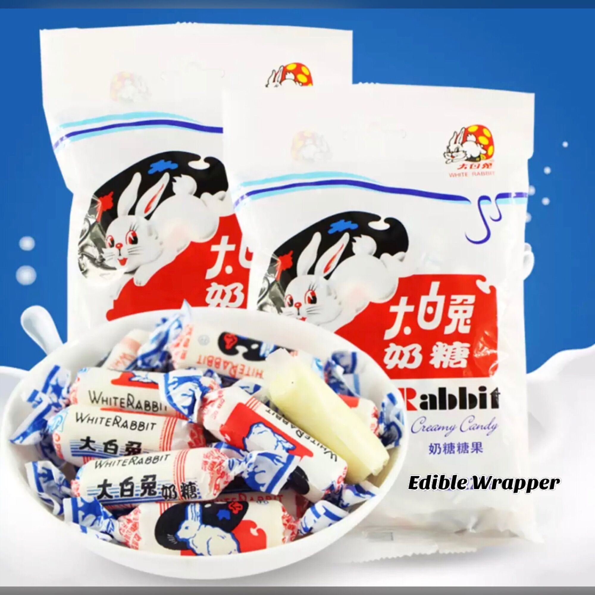 Original White Rabbit Edible Wrapper Childhood Snacks | Lazada PH