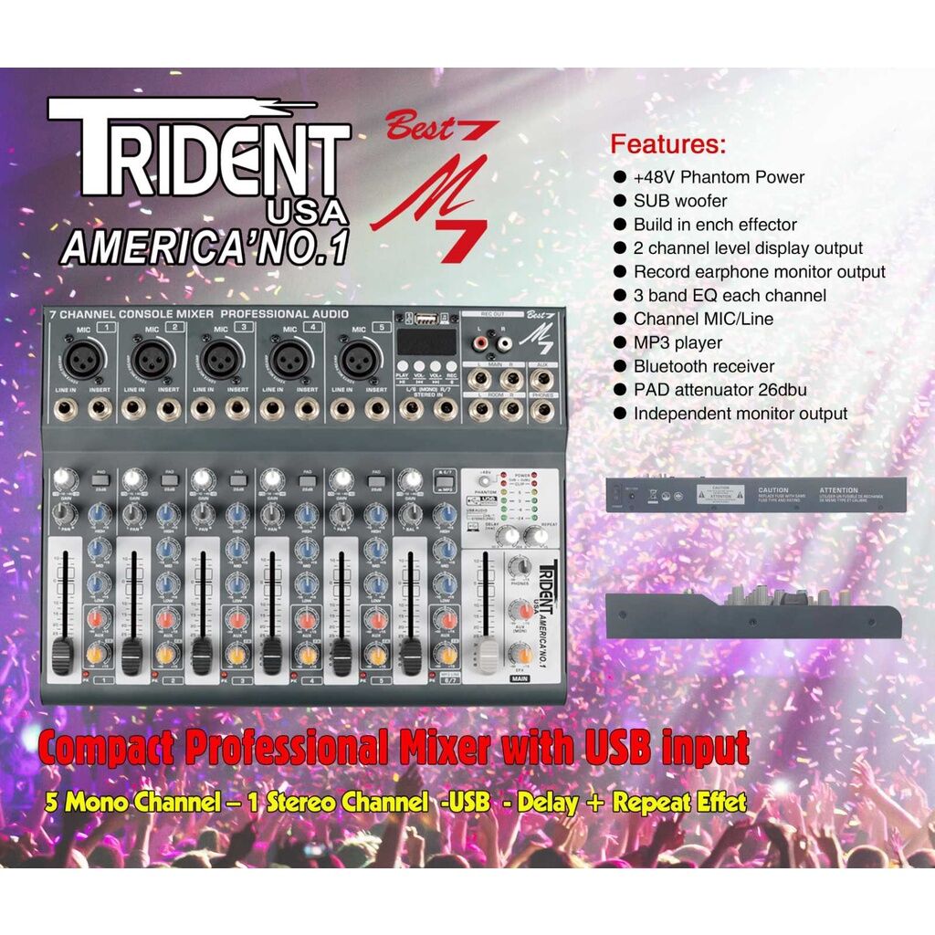 Trident 7 Channel Audio Mixer M7 | Lazada PH