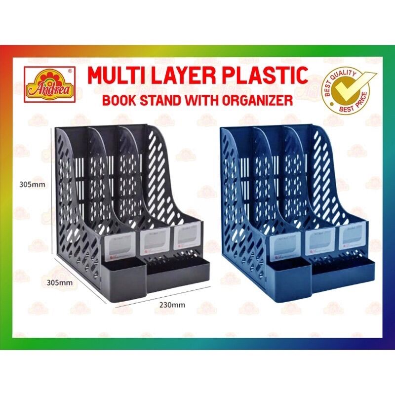 Multi Slayer Plastic Book Stand W/ Organizer Andrea Lazada PH