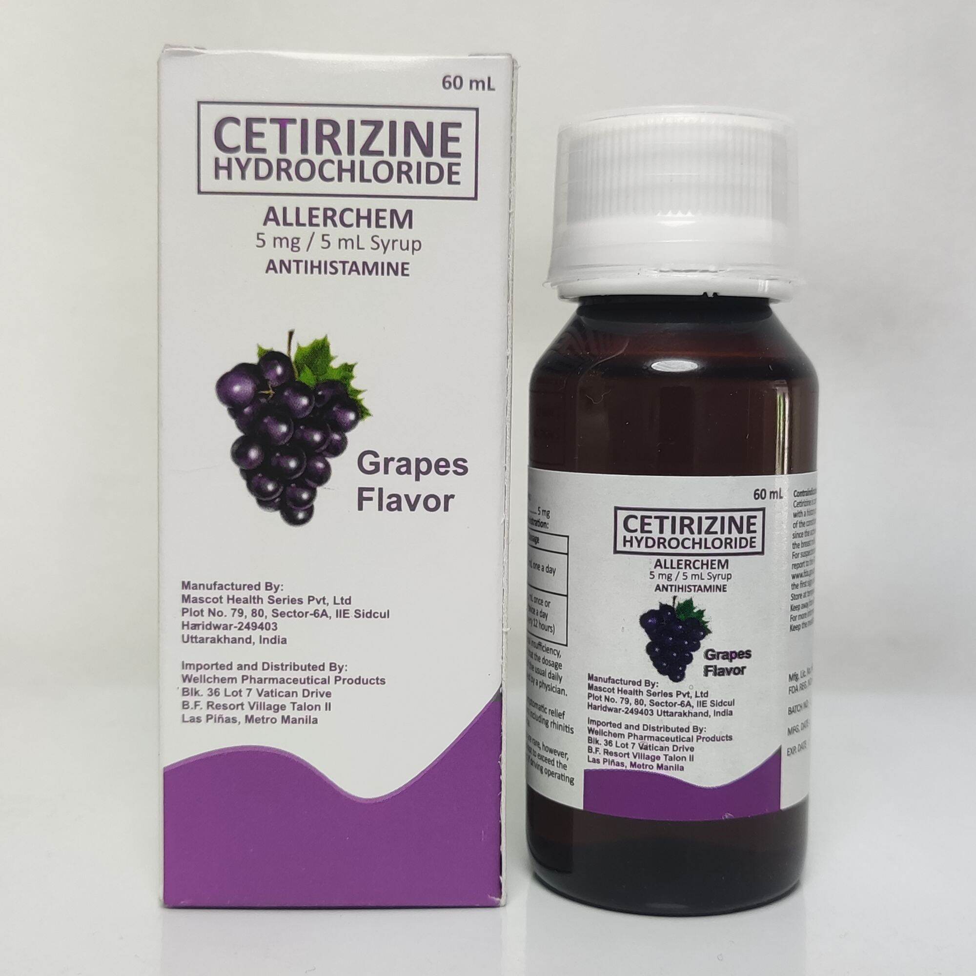 Cetirizine Syrup for Kids 5mg/5mL 60mL (Relieve Allergy Symptoms