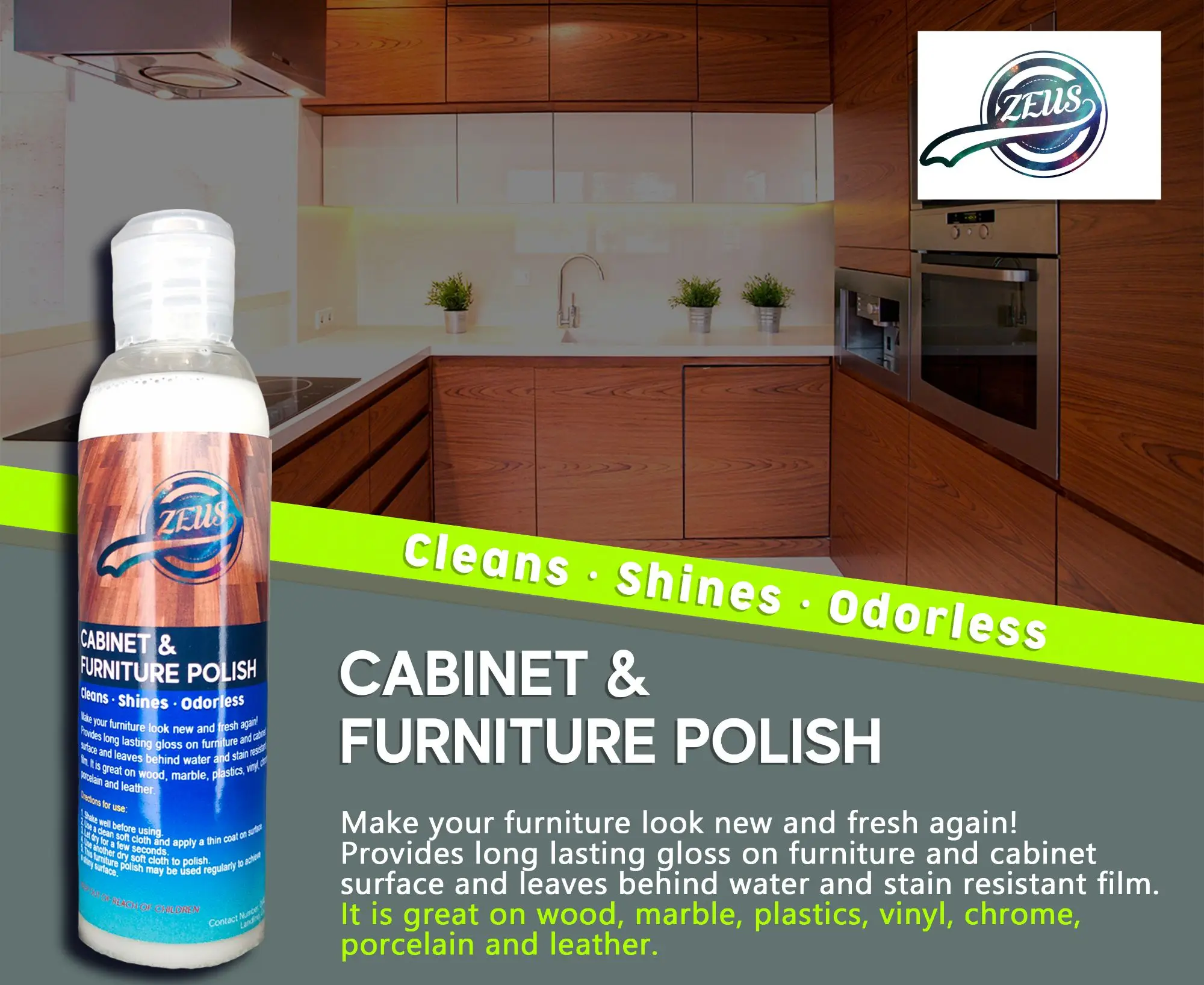 Zeus Cabinet and Furniture Polish / Cleaner 100 ml