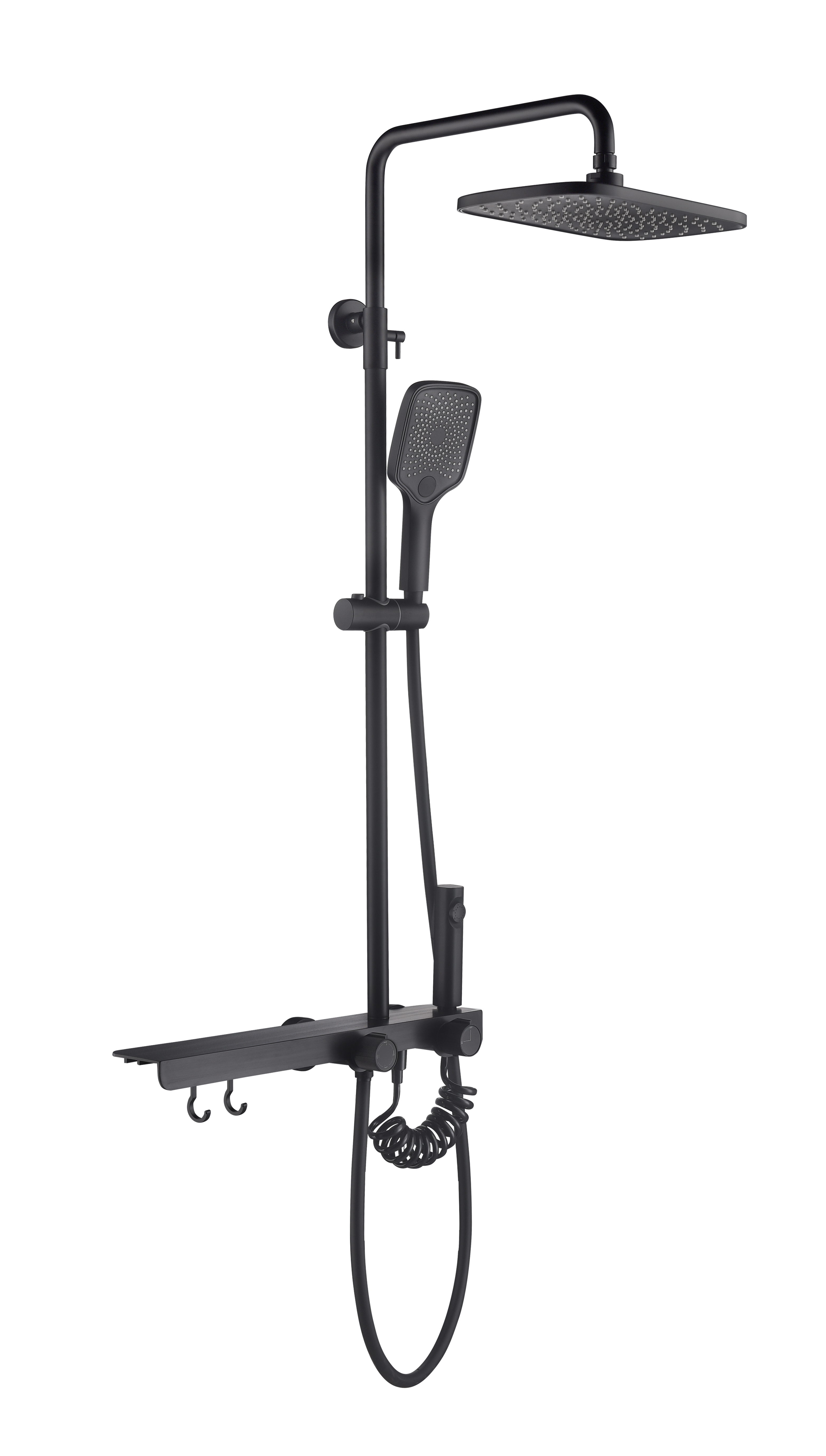 Copper Shower Head Set Light and Dark Household Bathroom White