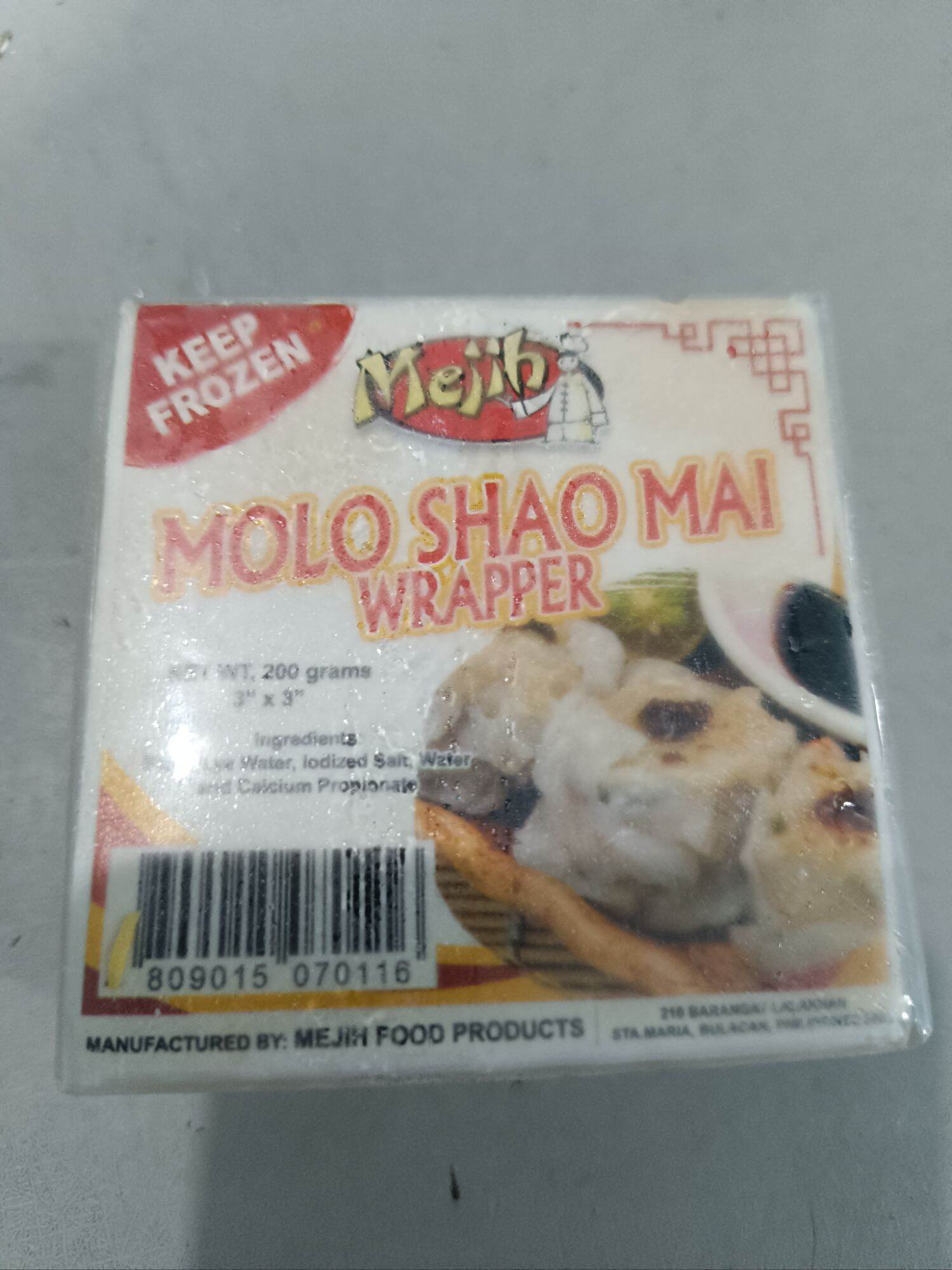 mejih siomai wrapper color yellow  3x3 200 gms