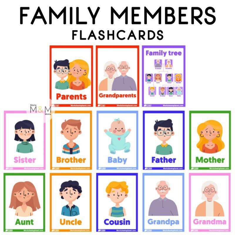 FAMILY TREE Educational Laminated Wall Chart, Flash Cards | For Kids ...