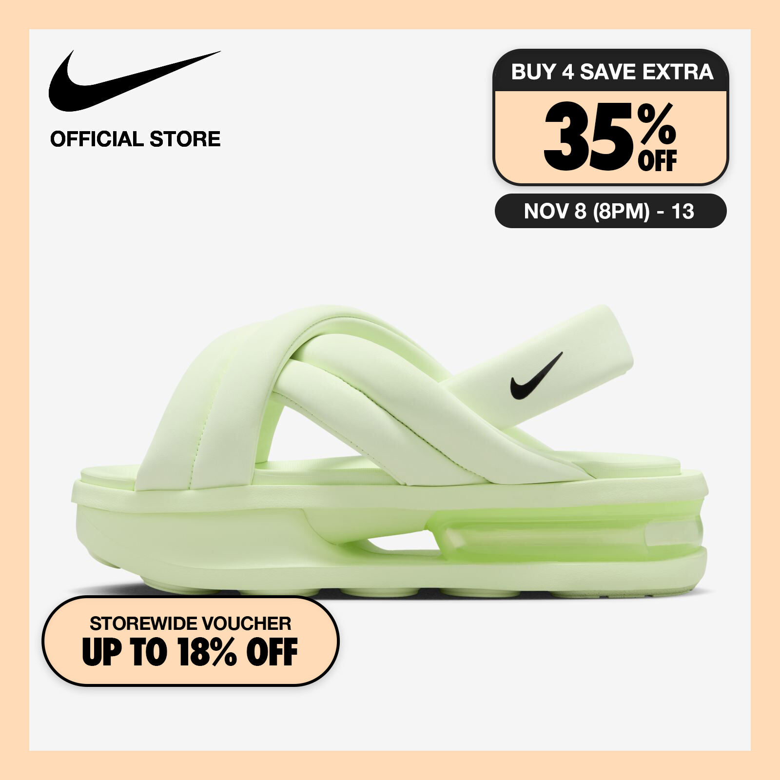 Discount on Nike  shoes - SKU: Nike Women's Air Max Isla Sandals - Barely Volt