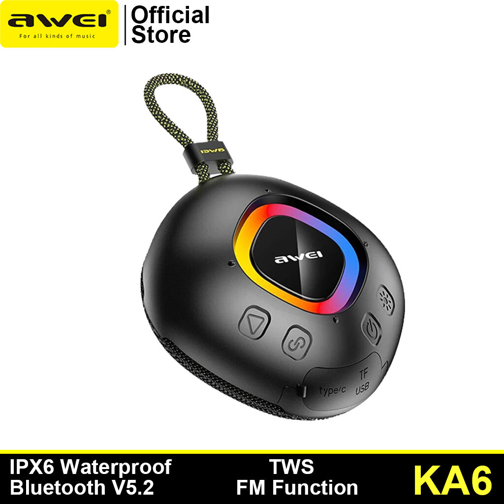 Awei KA6 Waterproof Bluetooth Speaker with Explosive Bass and RGB