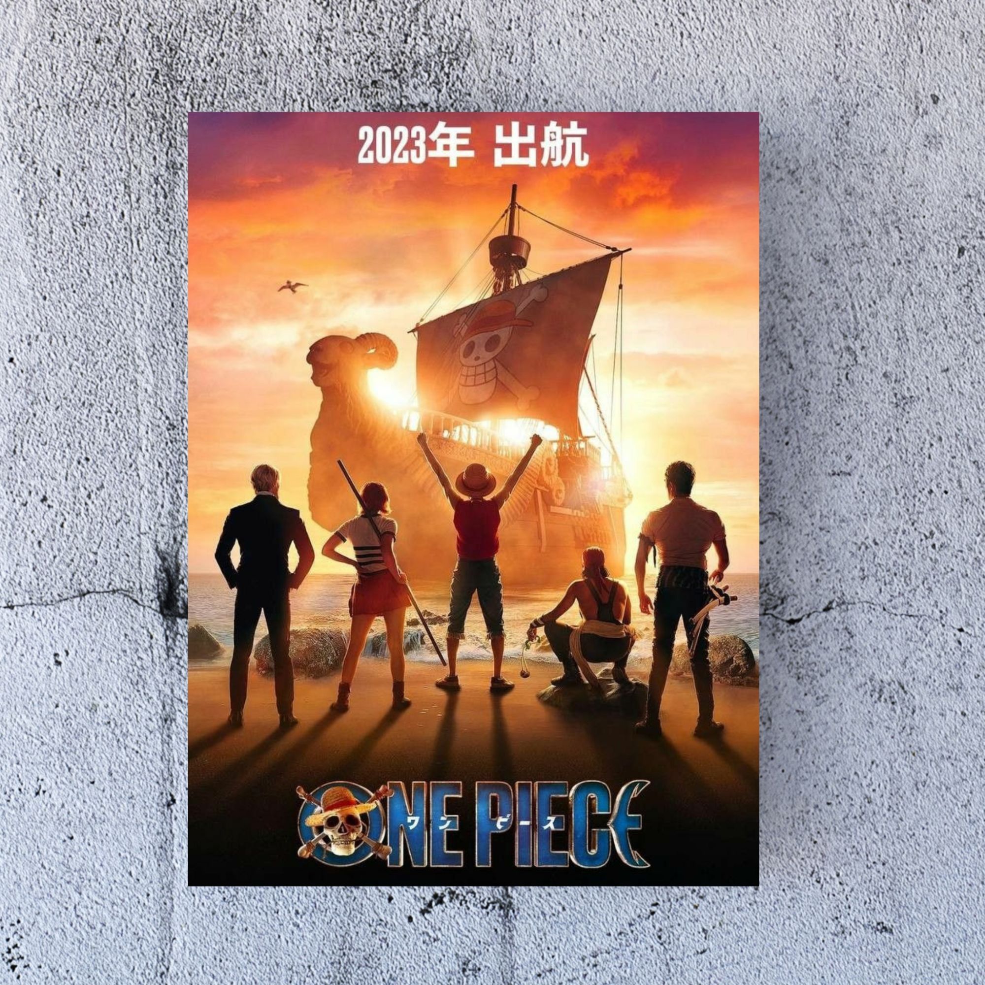 One Piece Live-action TV parede adesivo, papel revestido, cartaz  promocional, Temporada 1, 2023 - AliExpress