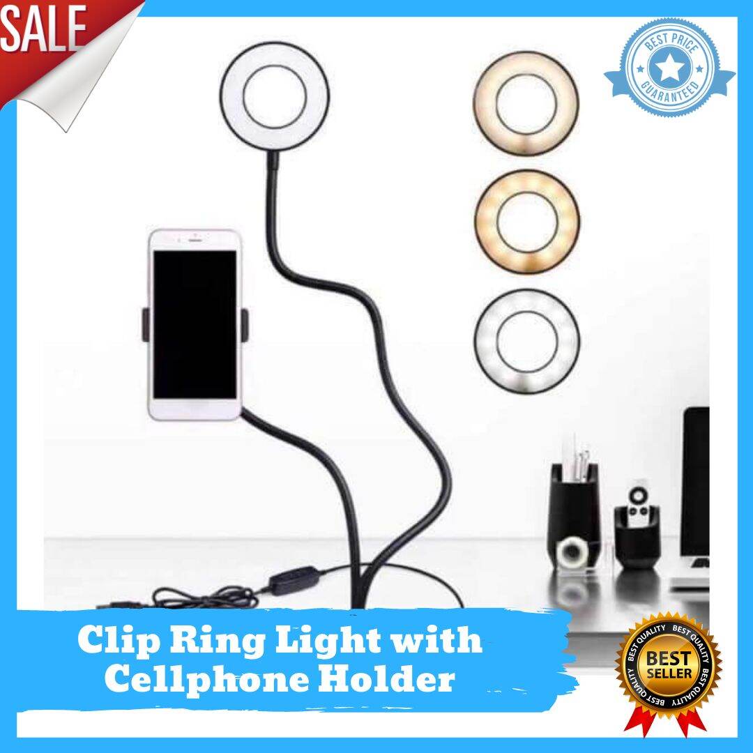 Table Clip Ring Light with Cellphone Holder Lazada PH