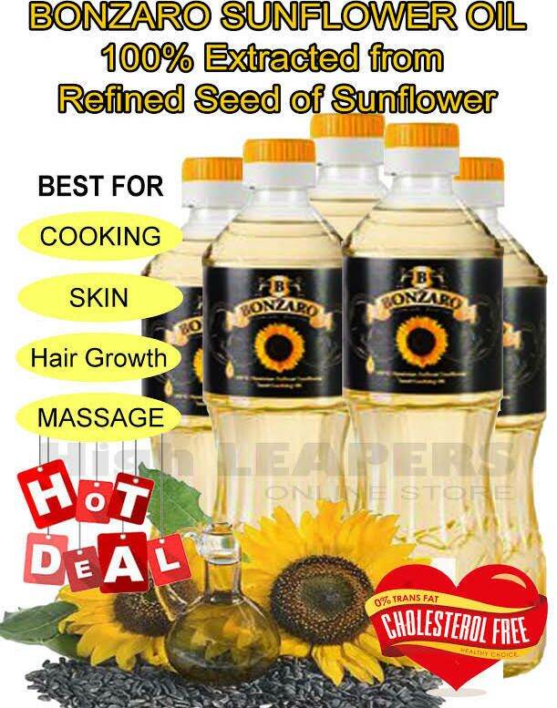900ML BONZARO SUNFLOWER OIL REFINED FROM UKRAINE FOR FACE, HAIR, BODY