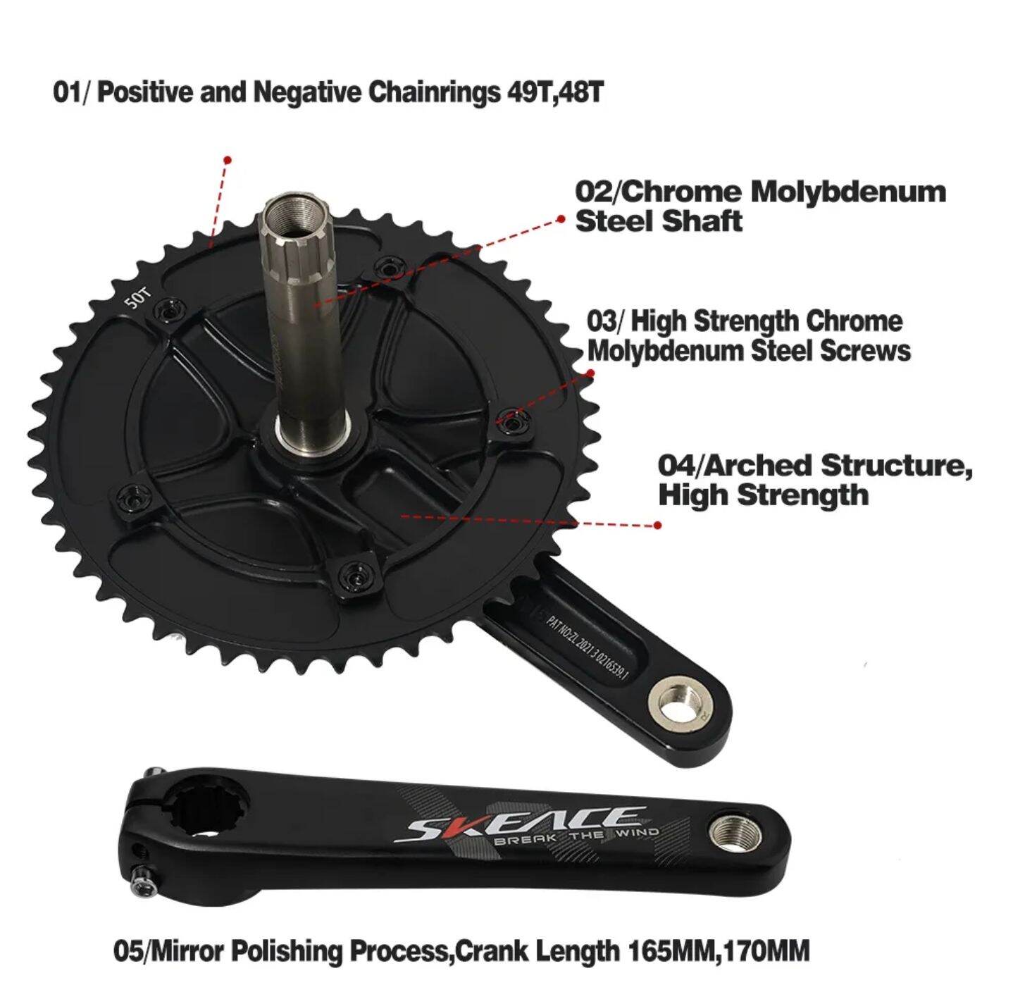 Skeace Break The wind Crankset hollow technology aluminum carbon