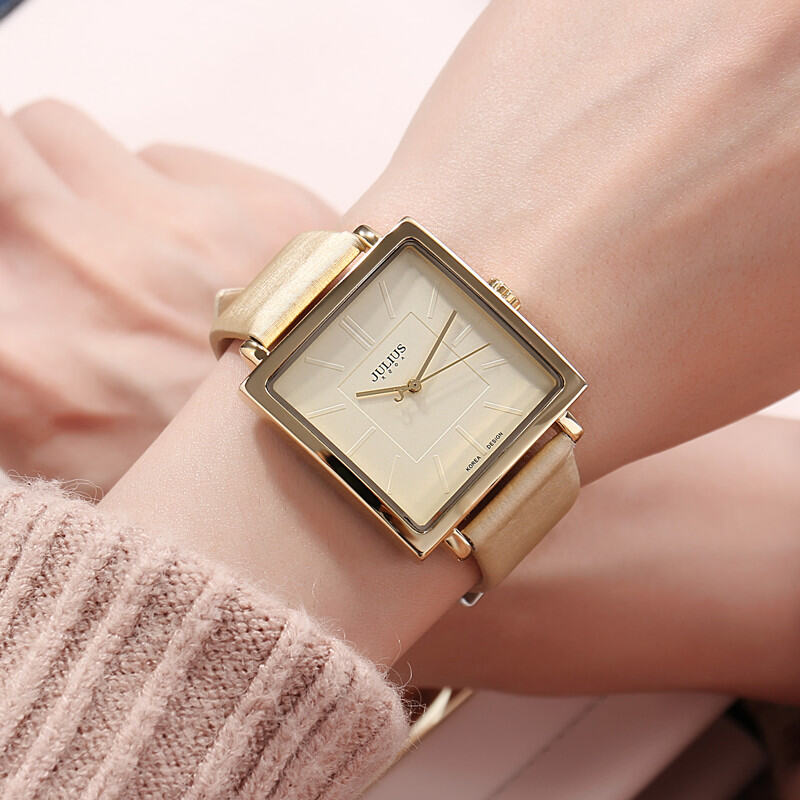 Julius Simplicity Square WOMEN'S Watch Retro Belt Big Dial Waterproof