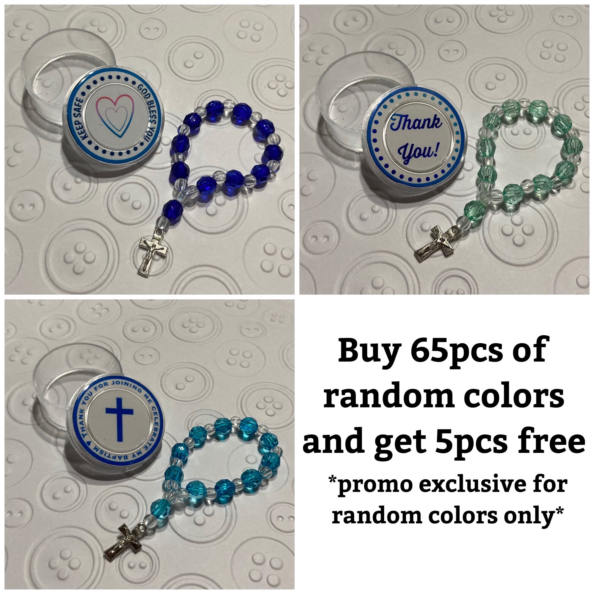 Mini rosary souvenir giveaways for baby boy baptism christening