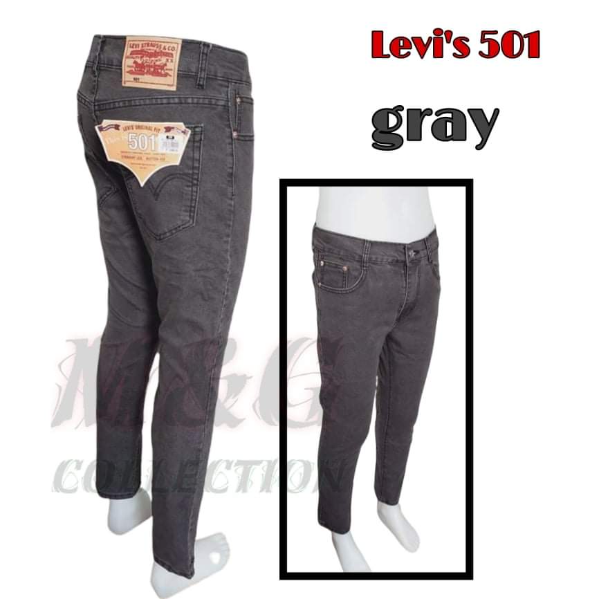 GRAY LEVI'S 501 STRETCHABLE SKINNY JEANS PANTS FOR MEN 26-36 | Lazada PH