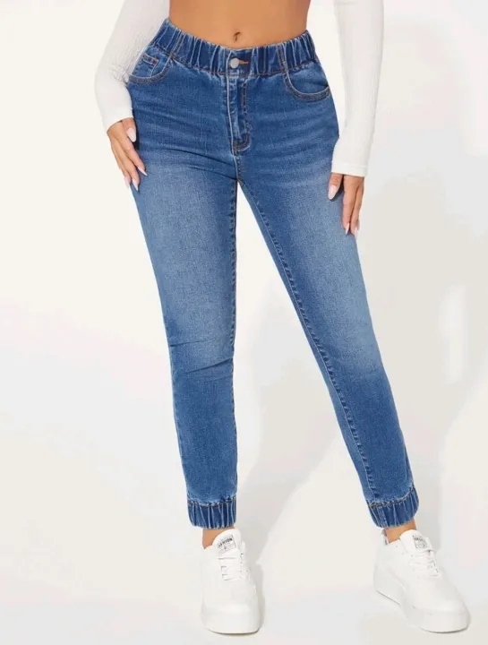 Denim pants for women Korean style new design high waist ripped jeans