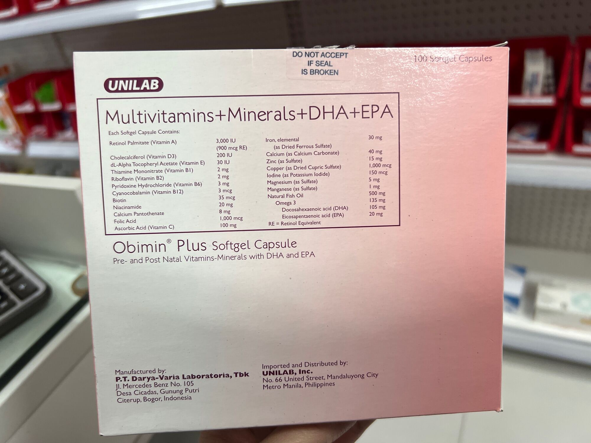 Unilab multivitamins + minerals + DHA + EPA per pc Lazada PH