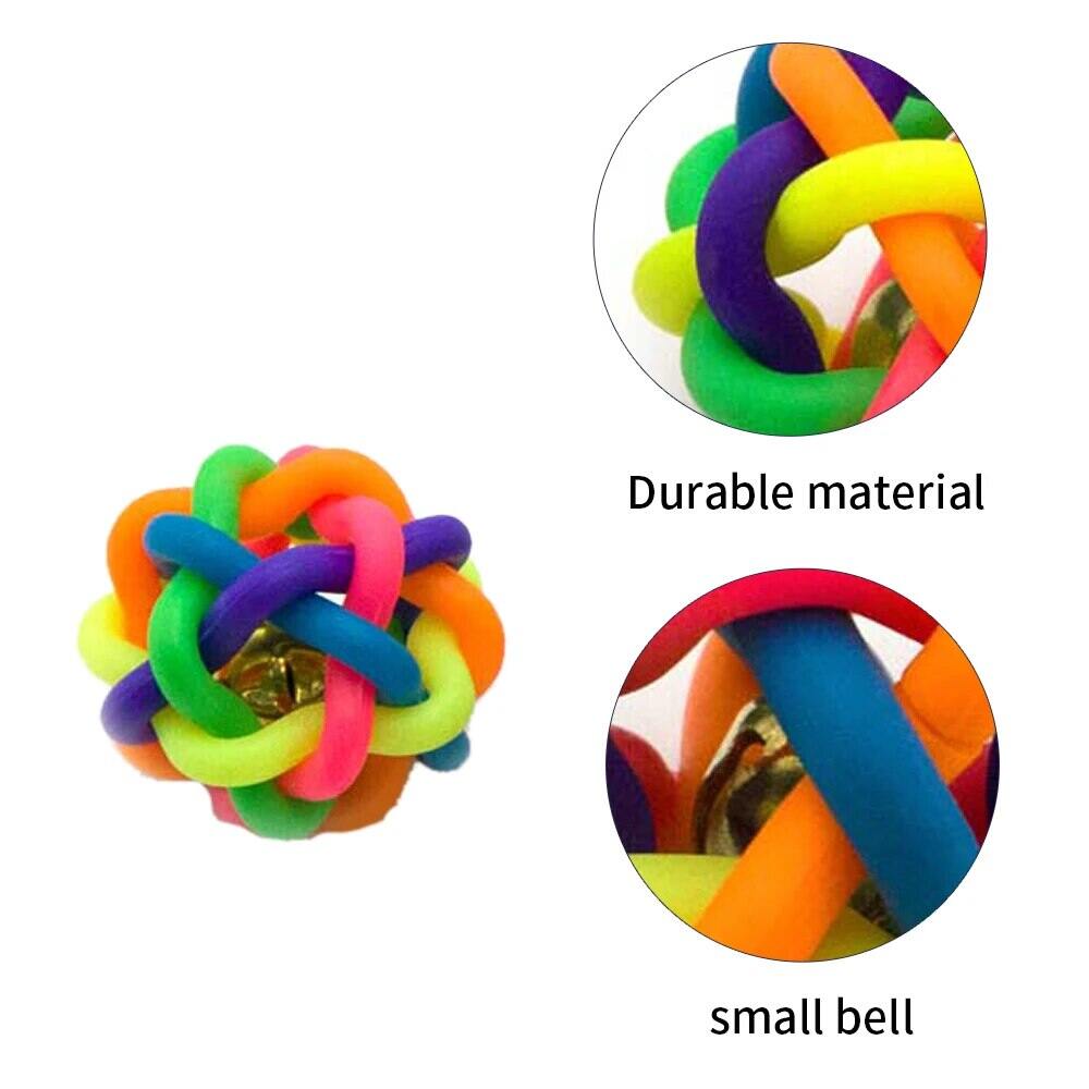 2 PCs PVC Material Colorful Bell Toy Ball Pet Cat Dog Interactive Toy. 